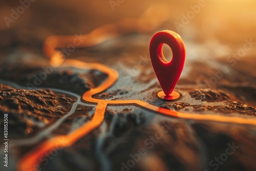 Pinning locations on a map: adventure, exploration, pathfinding, connection, organizing, topography, movement, journey, and tourism idea photo