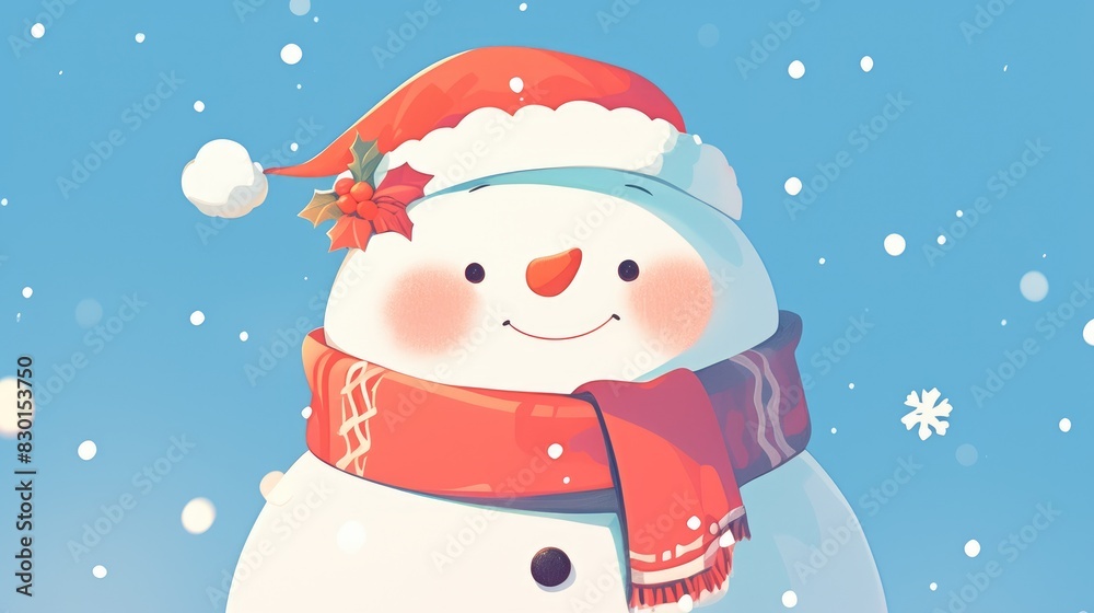 Experience the charm of winter with a whimsical snowman depicted in a vibrant hand drawn doodle illustration perfect for adding a festive touch to your Christmas or New Year s greetings Experience the charm of winter with a whimsical snowman depicted in a vibrant hand drawn doodle illustration perfect for adding a festive touch to your Christmas or New Year s greetings