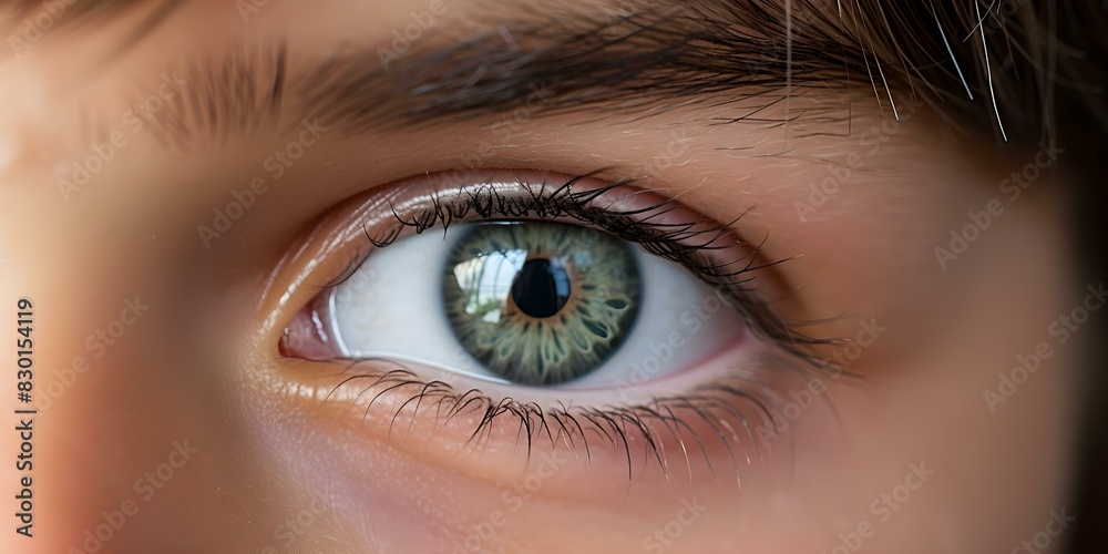 Closeup portrait of a Caucasian child with a swollen eye from an insect bite looking at the camera. Concept Medical emergency, insect bites, skin conditions Closeup portrait of a Caucasian child with a swollen eye from an insect bite looking at the camera. Concept Medical emergency, insect bites, skin conditions