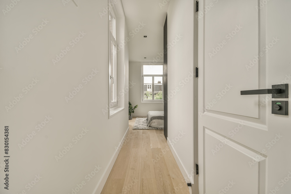 Modern home interior with clean hallway design Modern home interior with clean hallway design