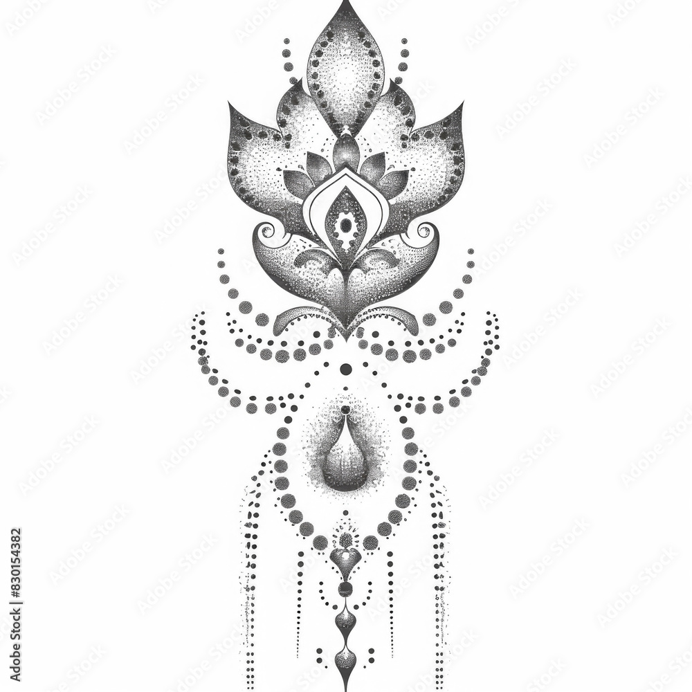Fototapeta premium PNG Transparent of Intricate beautiful flower artwork
