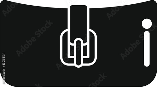 Simplistic vector illustration depicting a belt icon in black and white