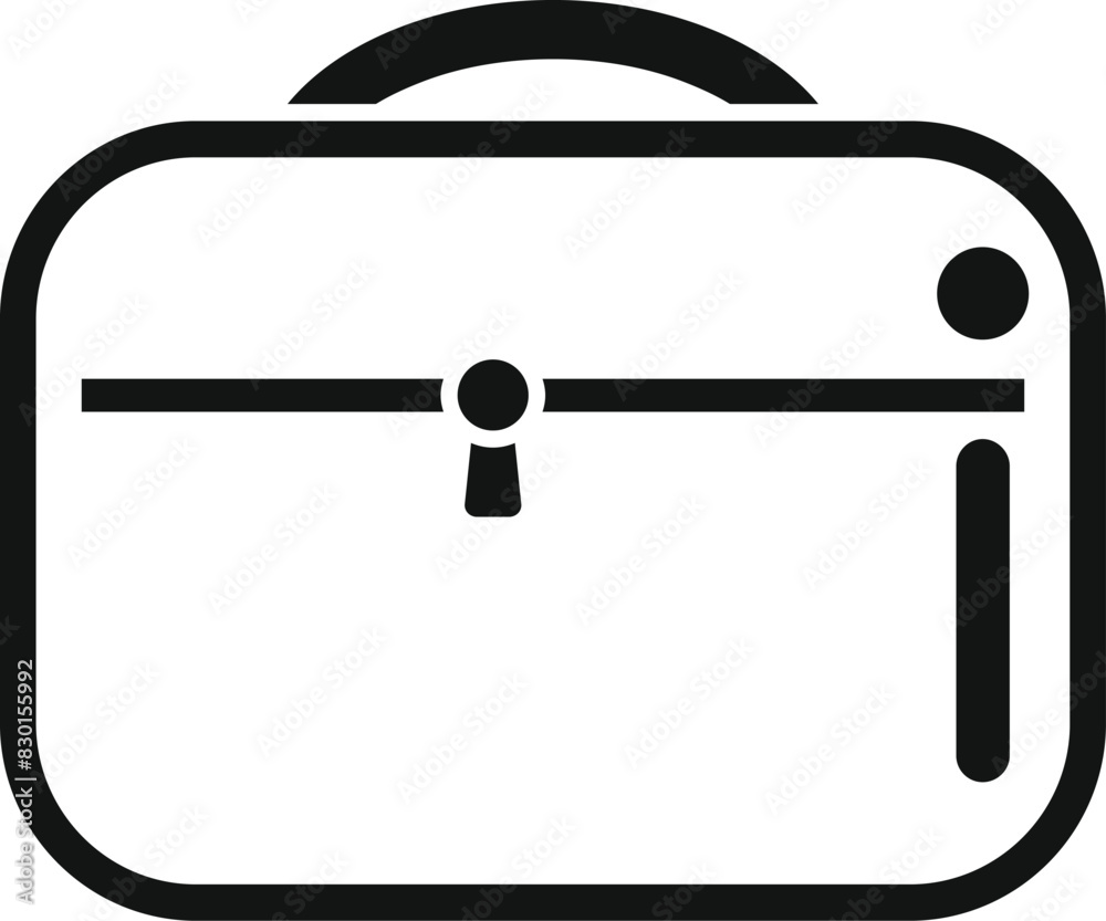 Simplistic vector icon of a briefcase in black and white, suitable for business and travel themes Simplistic vector icon of a briefcase in black and white, suitable for business and travel themes