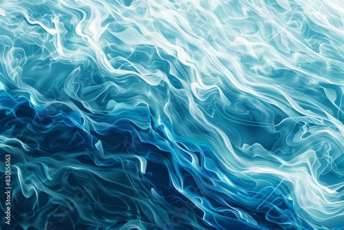 Abstract ocean wave texture in aqua and teal shades. Blue water wave graphic design element for website banner. Background with copy space for text with blue and white color palette