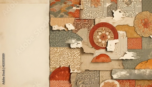 Abstract Pattern with Traditional Japanese Motifs photo