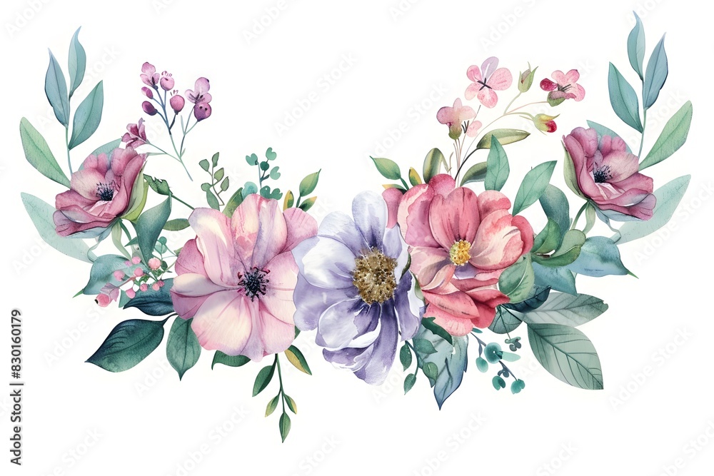 Floral bouquet ornament frame background