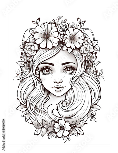 Elf Princess Coloring Pages for KDP Interior
