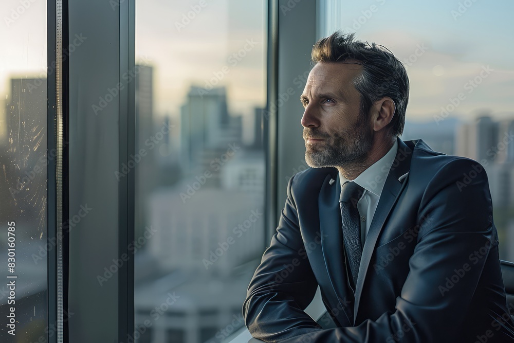 Free photo businessman in a big office in concept of business vision Free photo businessman in a big office in concept of business vision