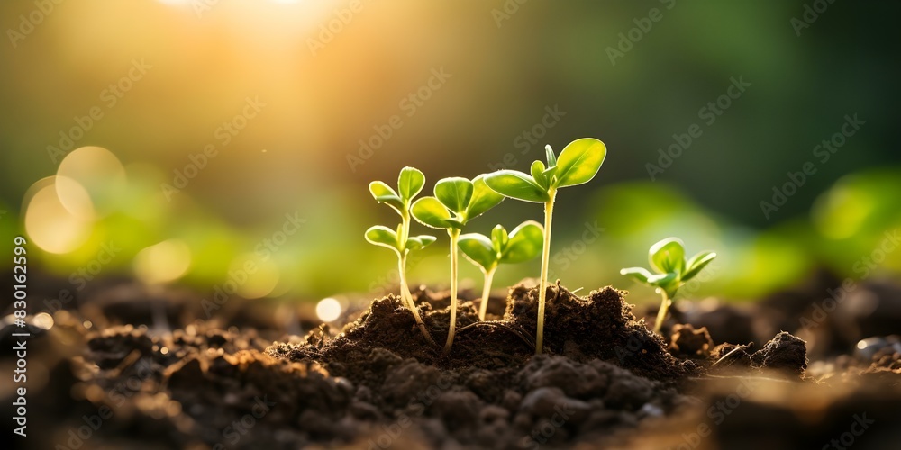 Efficient Water Usage and Carbon Dioxide Removal in Agriculture: Cultivating New Growth. Concept Sustainable Agriculture, Water Conservation, Carbon Sequestration, Agricultural Innovation Efficient Water Usage and Carbon Dioxide Removal in Agriculture: Cultivating New Growth. Concept Sustainable Agriculture, Water Conservation, Carbon Sequestration, Agricultural Innovation