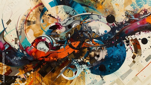 Chaos and Order: Explore the interplay between chaos and order through abstract compositions, balancing randomness with structure. 