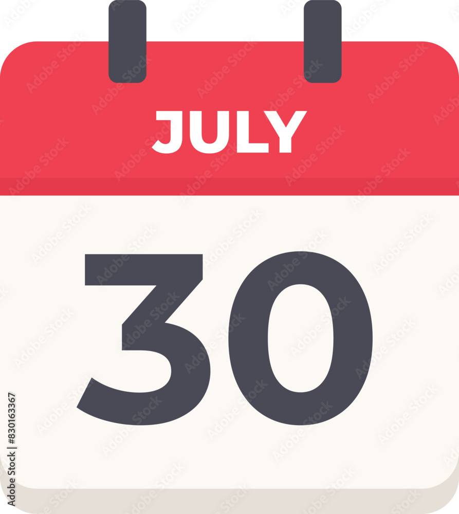 July 30 - Daily Calendar Icon in flat design style July 30 - Daily Calendar Icon in flat design style