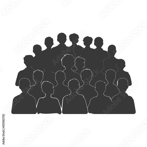 silhouette audience full body black color only