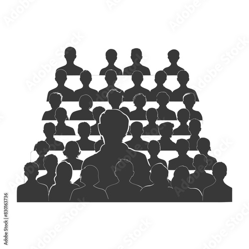 silhouette audience full body black color only