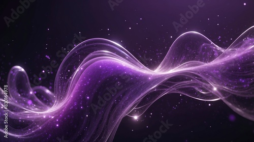 Radiant Stars and Purple Particles Wave Digital Art-