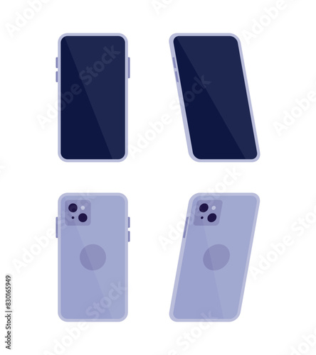 Modern smart phones from different angles - Flat Vector Illustration