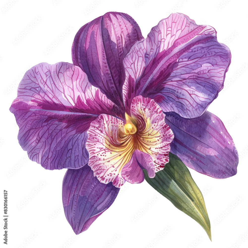 Isolated Pink and Purple orchid Flowers on White Background Isolated Pink and Purple orchid Flowers on White Background