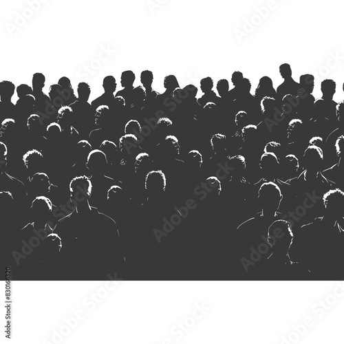 silhouette crowd audience full body black color only