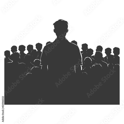 silhouette crowd audience full body black color only