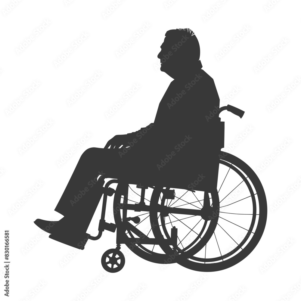 silhouette elderly man in a wheelchair full body black color only silhouette elderly man in a wheelchair full body black color only