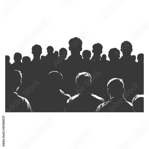 silhouette crowd audience full body black color only