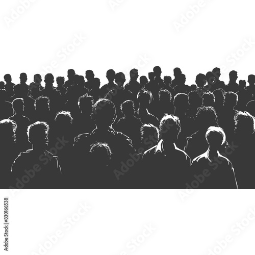 silhouette crowd audience full body black color only