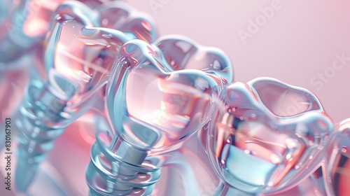 3D illustration of a dental implant, close-up.

 photo