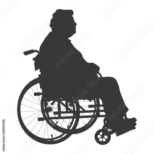 Wallpaper Mural silhouette elderly woman in a wheelchair black color only Torontodigital.ca