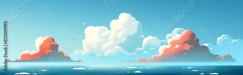 panorama of blue sky with clouds background