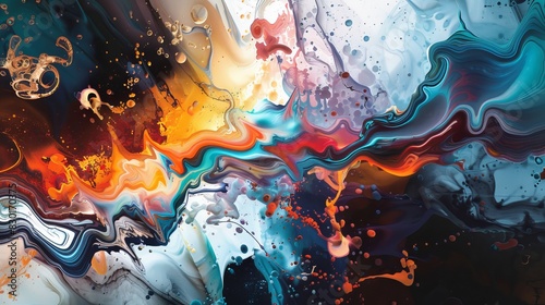Fusion of Art and Science: Abstract artwork inspired by scientific principles, blurring the boundaries between artistic expression and empirical inquiry.