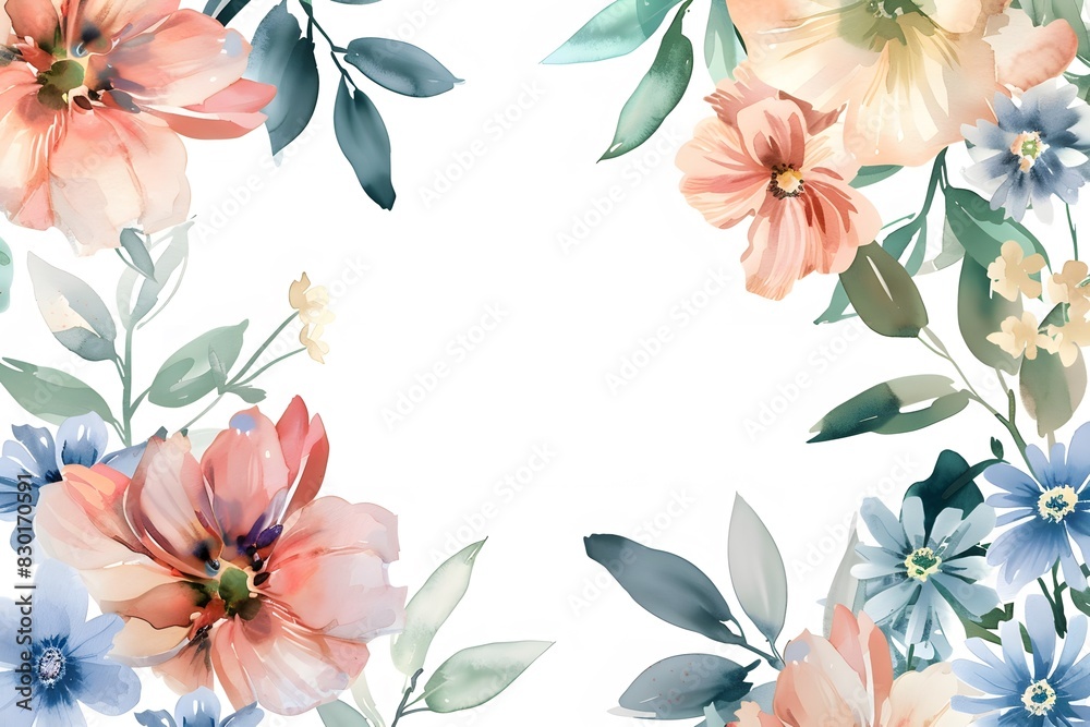 Obraz premium Floral bouquet ornament frame background