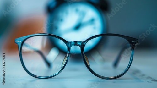 Concept image of replacing glasses prescription with eyeglasses in focus.