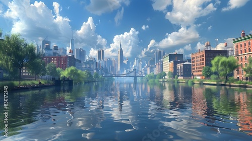 New York City skyline from across the East River