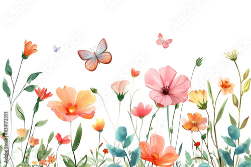 Wallpaper Mural Cartoon flowers with wings on a transparent background Torontodigital.ca
