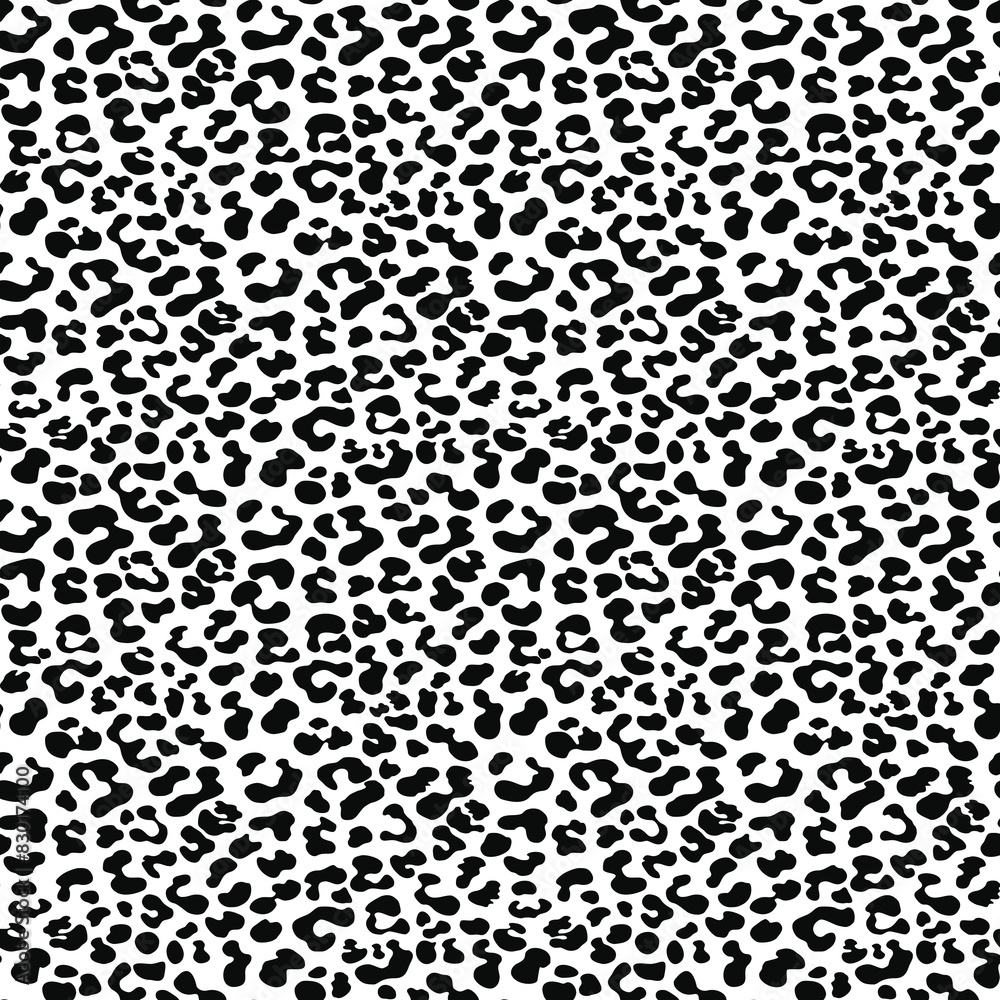 Leopard pattern vector background leather texture, black white print Leopard pattern vector background leather texture, black white print