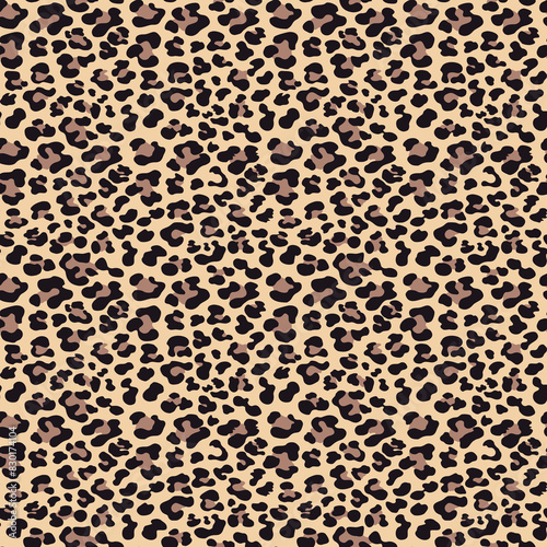 leopard print leather texture  vector seamless pattern