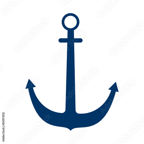 Anchor Badge. Poster, postcard, invitation design element. Sea. Flat design. Vector illustration 