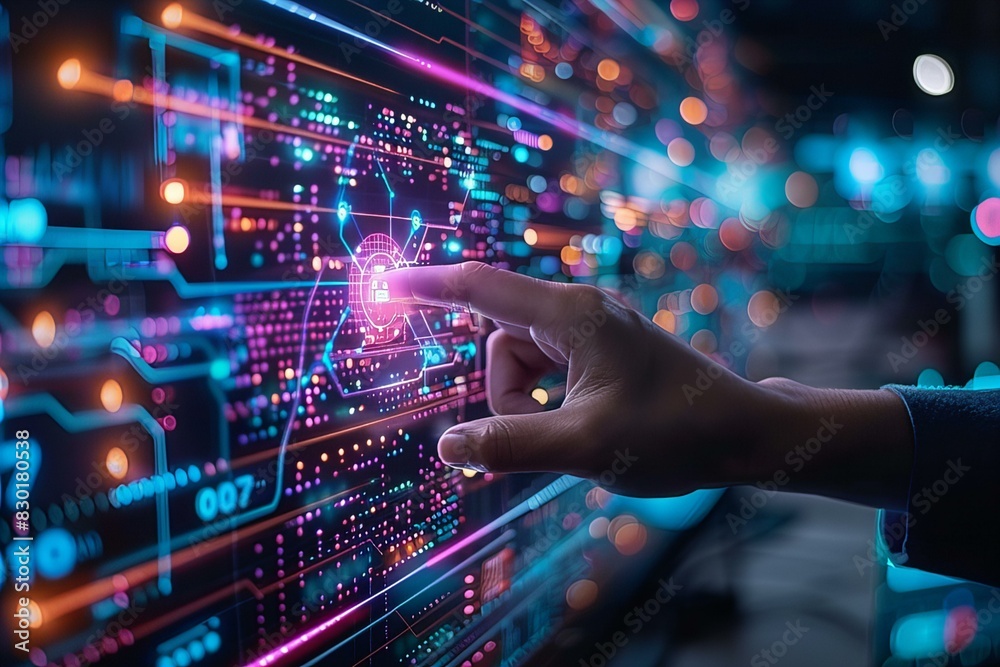 © Sandu - Person pressing button on digital screen