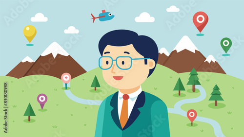 Fueled by a passion for science and exploration Mr. Kim carefully researched nearby nature reserves and marked off potential trails and points of interest on his map for his. Vector illustration