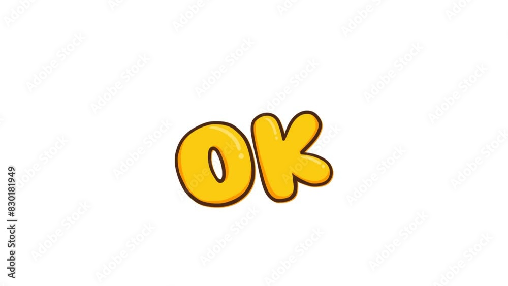 Animated OK Text Effect with White Background for Video Stock Animated OK Text Effect with White Background for Video Stock