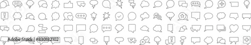 Line Signs of Speech Bubble for Advertisement. Suitable for books, stores, shops. Editable stroke in minimalistic outline style. Symbol for design