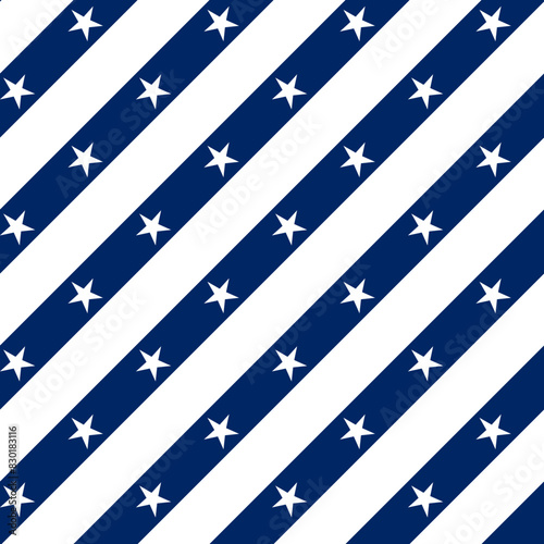 Patriotic seamless background with national flag colors for USA holidays. American National Symbol