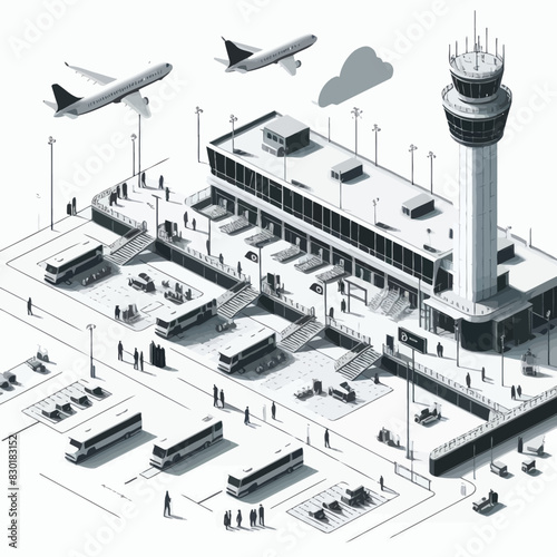Airport vector in white background 