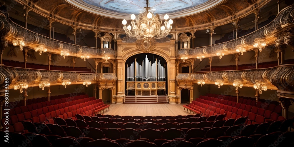 Obraz premium Iconic Palace of Catalan Music in Barcelona Spain showcasing stunning modernist architecture and intricate details. Concept Modernist Architecture, Barcelona Spain, Palace of Catalan Music