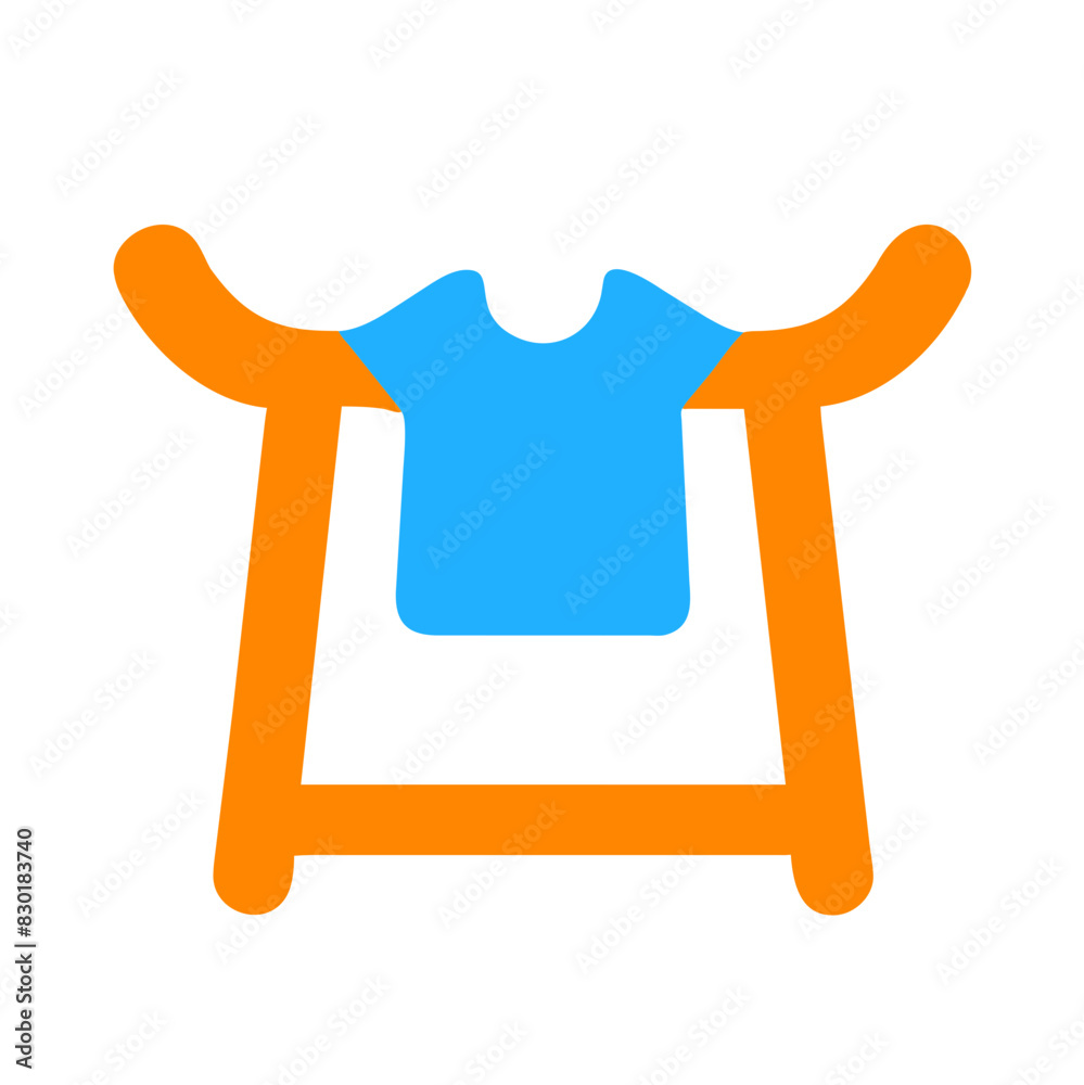 illustration of a laundry rack with a blue garment illustration of a laundry rack with a blue garment