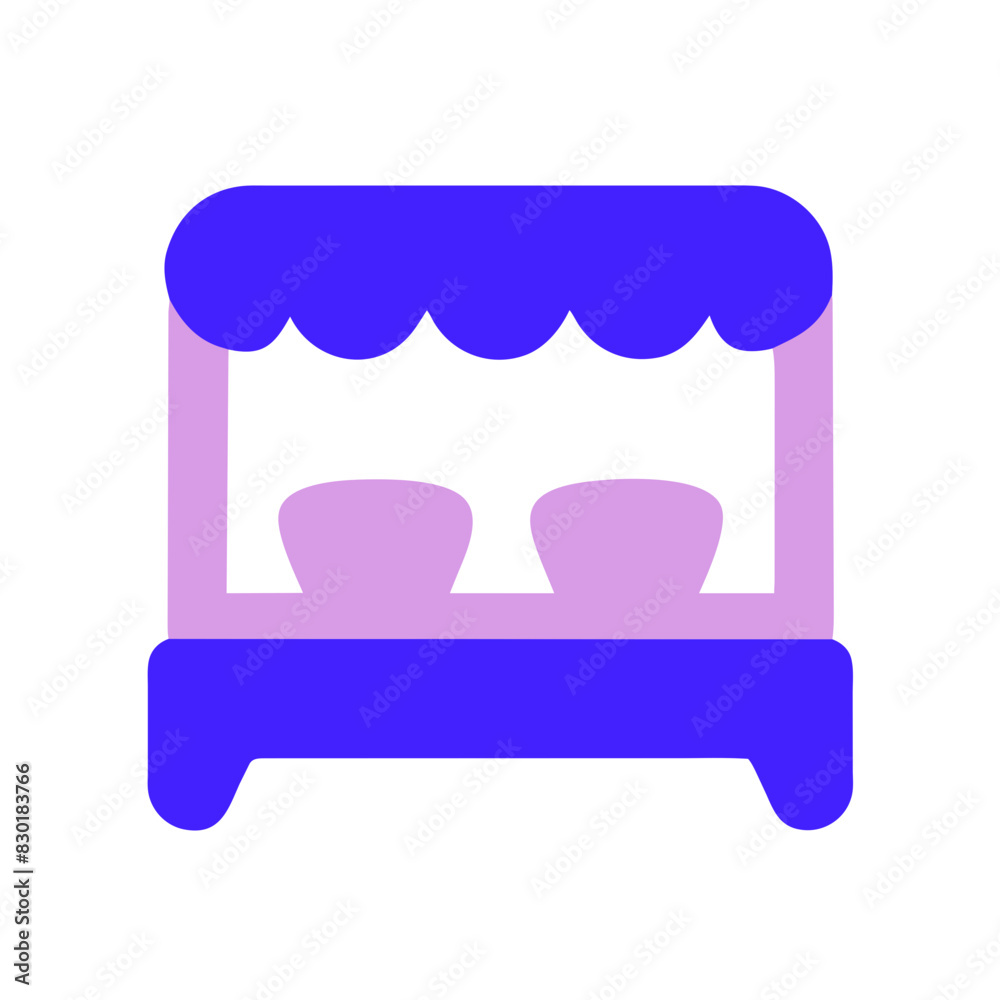 simple vector illustration of a four-poster bed with draped curtains simple vector illustration of a four-poster bed with draped curtains