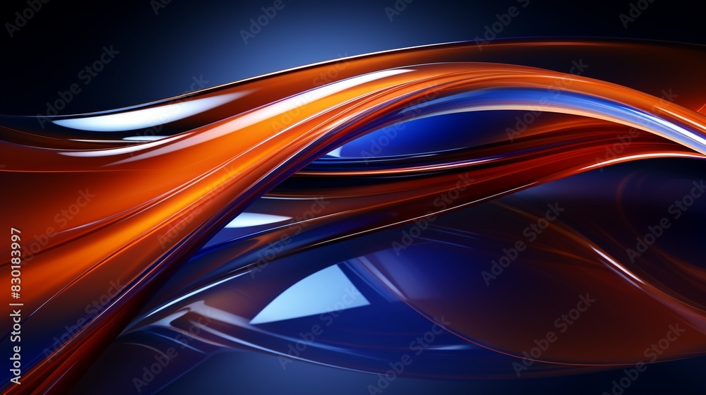 A vibrant and dynamic abstract image of interlocking waves in blue and orange, high detail, glossy finish, modern and sleek design 8K , high-resolution, ultra HD,up32K HD A vibrant and dynamic abstract image of interlocking waves in blue and orange, high detail, glossy finish, modern and sleek design 8K , high-resolution, ultra HD,up32K HD