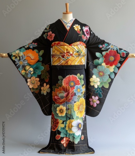 A kimono with a floral pattern