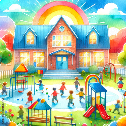 Aquarelle 
Illustration pour livre enfant conte ou histoire.
