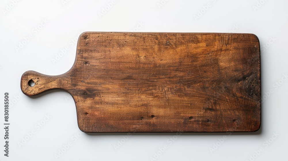 Fototapeta premium Wooden cutting board on a white background