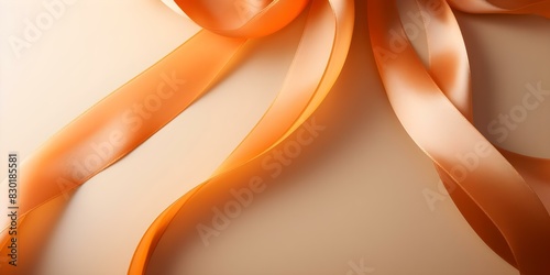 Awareness Day for Eczema and Psoriasis Represented by Orange Ribbon in Abstract Design. Concept Eczema, Psoriasis, Awareness Day, Orange Ribbon, Abstract Design photo